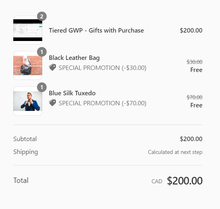 Load image into Gallery viewer, Tiered GWP - Gifts with Purchase