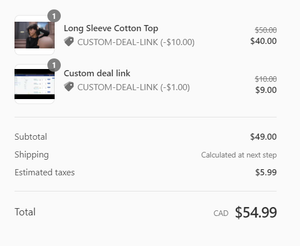 Custom deal link
